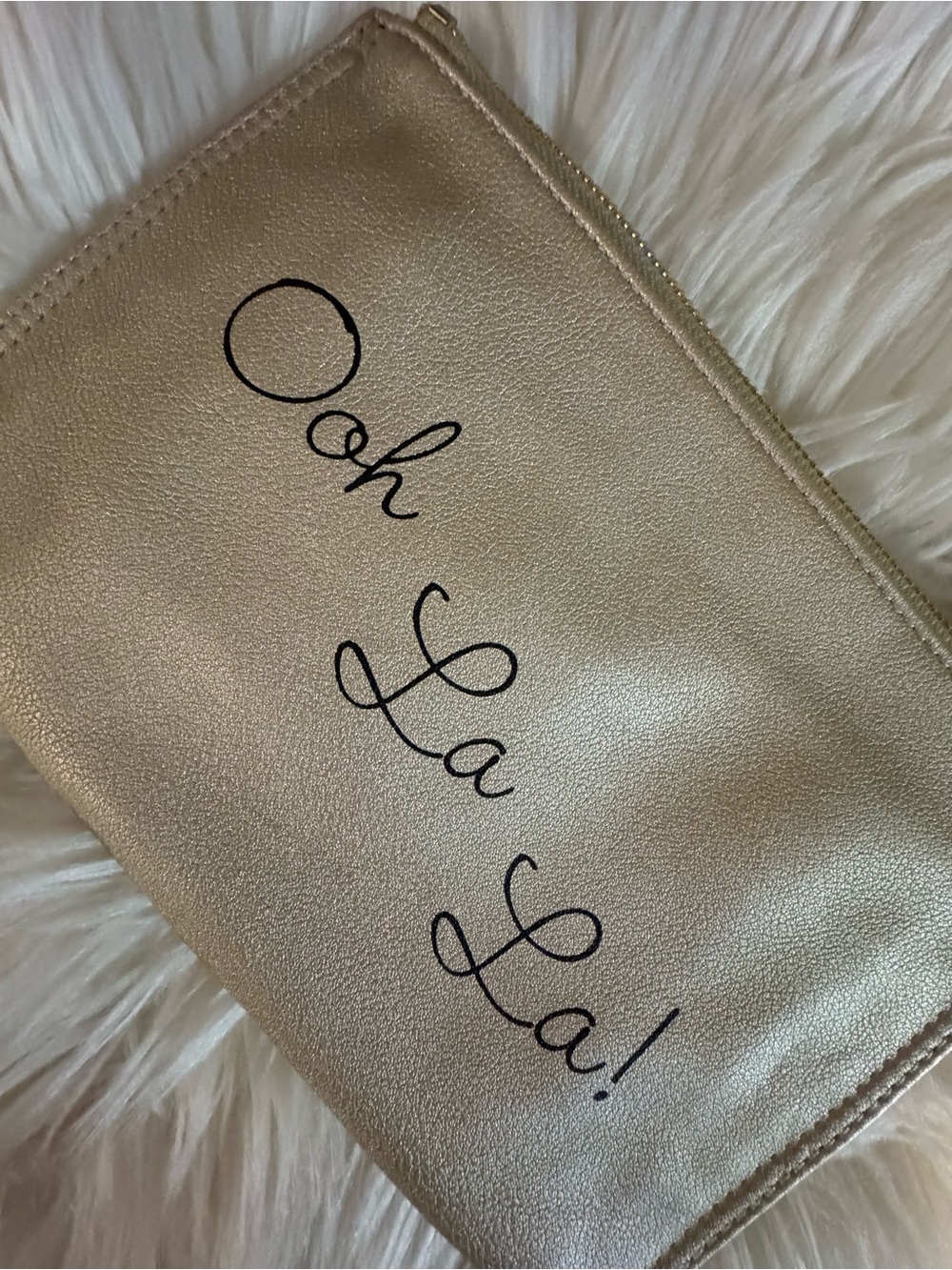 Deux Lux Metallic Gold "Ooh La La!" Wristlet Clutch